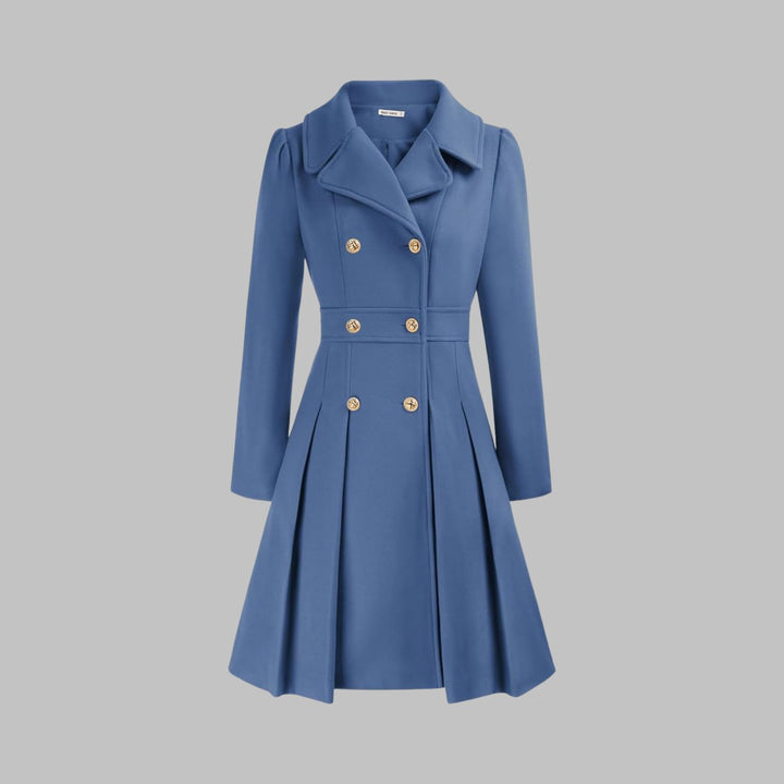 Vivienne | Double-Breasted Pleated A-Line Coat