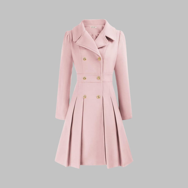 Vivienne | Double-Breasted Pleated A-Line Coat