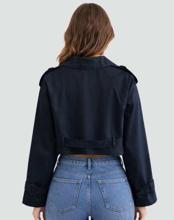 Clarissa | Cropped Belted Trench Jacket
