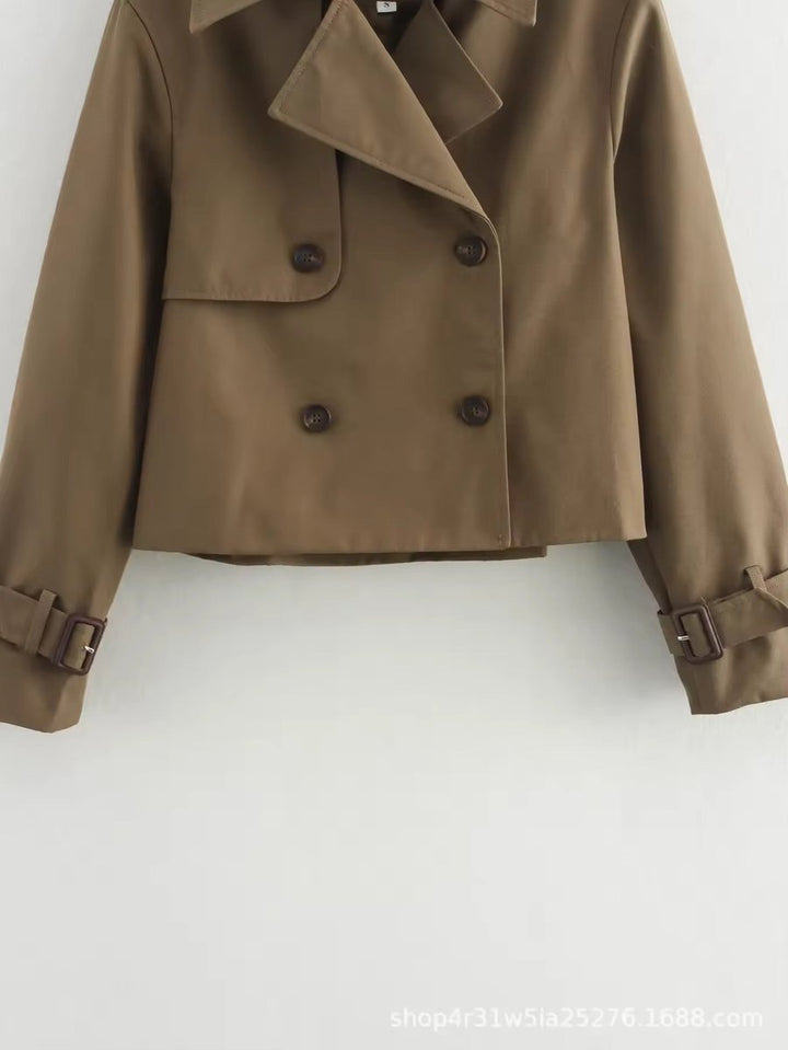 Pauline | Cropped Double-Breasted Trench Coat