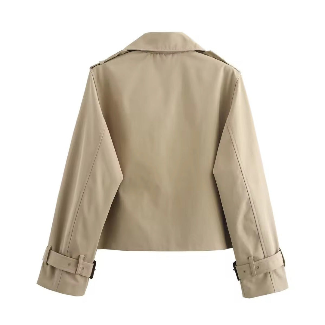 Pauline | Cropped Double-Breasted Trench Coat