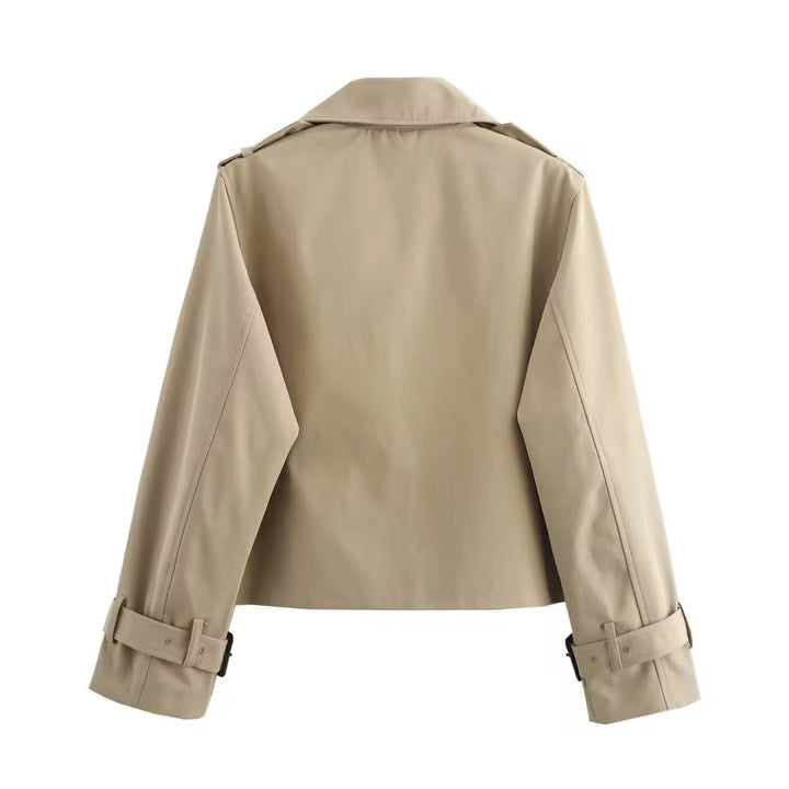 Pauline | Cropped Double-Breasted Trench Coat