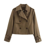 Pauline | Cropped Double-Breasted Trench Coat