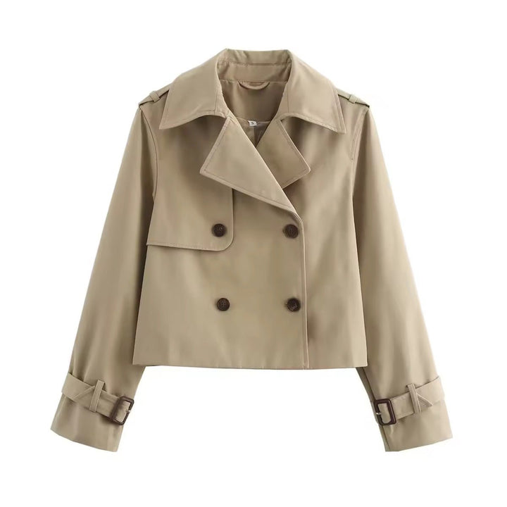 Pauline | Cropped Double-Breasted Trench Coat