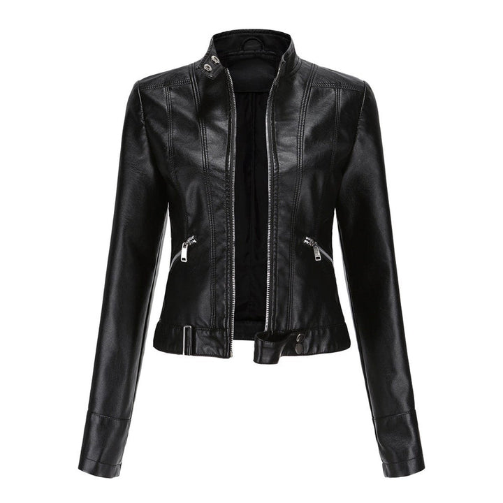 Amara | Cropped Stand-Collar Moto Jacket