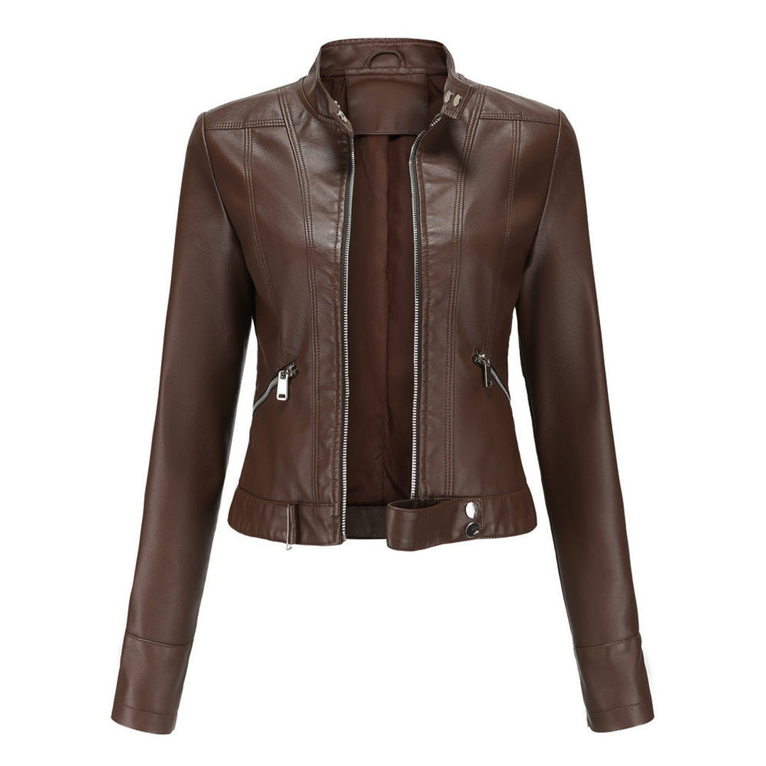Amara | Cropped Stand-Collar Moto Jacket