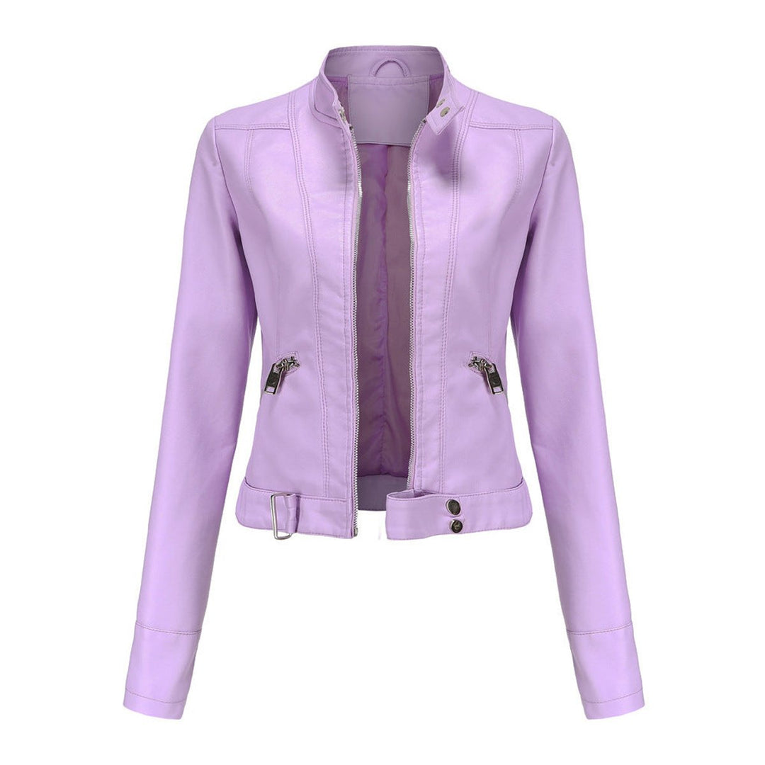 Amara | Cropped Stand-Collar Moto Jacket