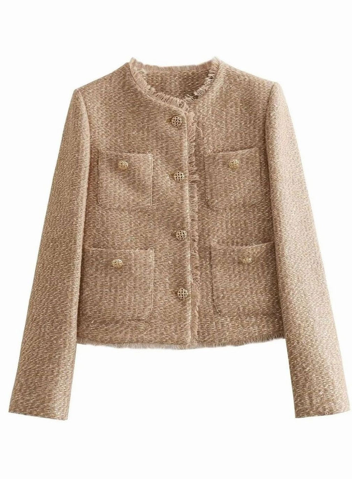 Celine | Cropped Collarless Jacket