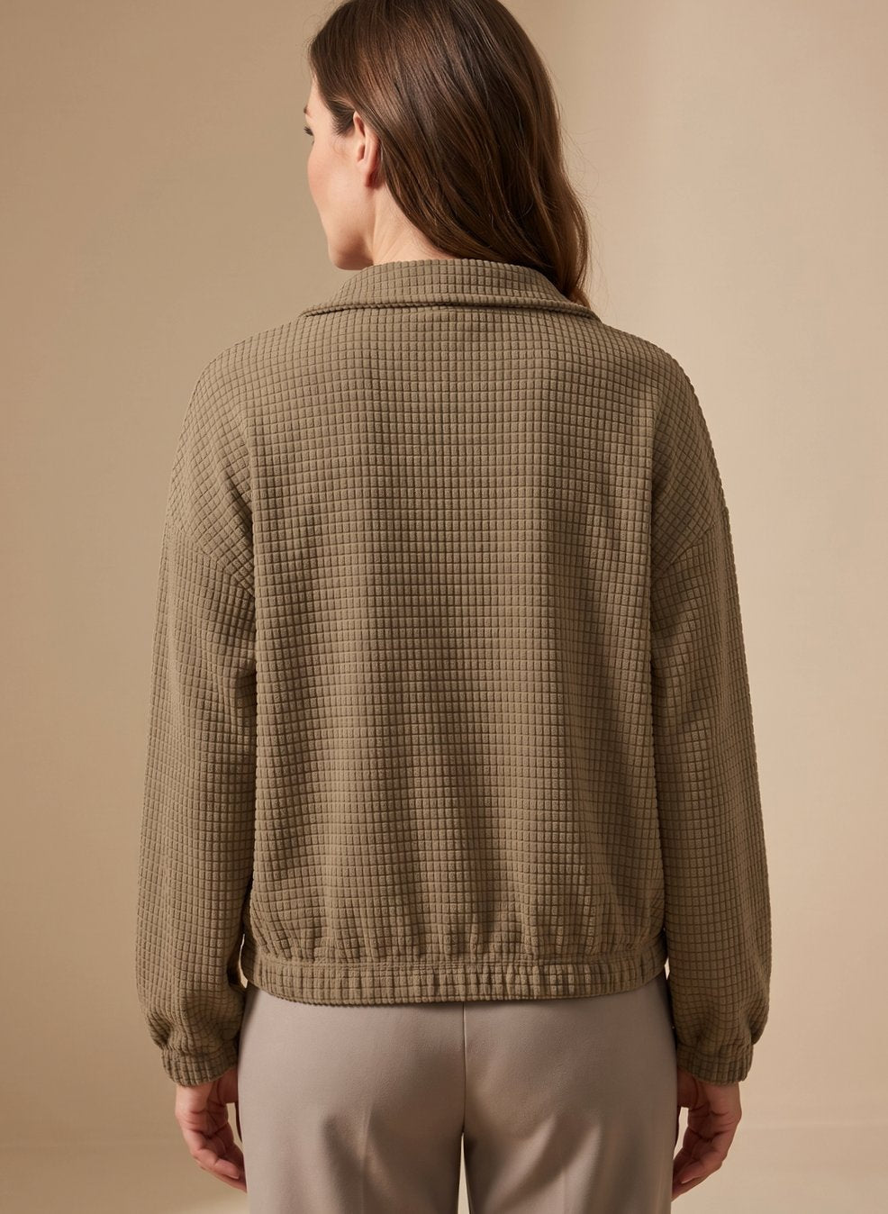 Rosalind | Cropped Textured Stand-Collar Jacket