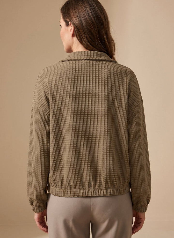 Rosalind | Cropped Textured Stand-Collar Jacket