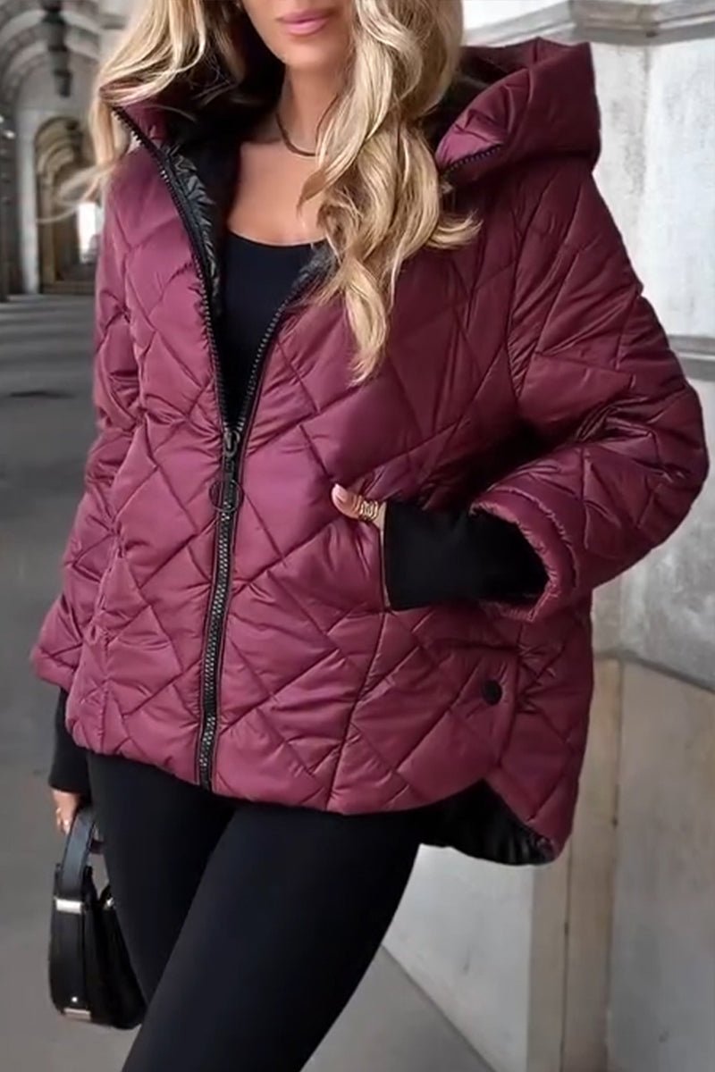 Delaney | Diamond Quilted Hooded Puffer Jacket