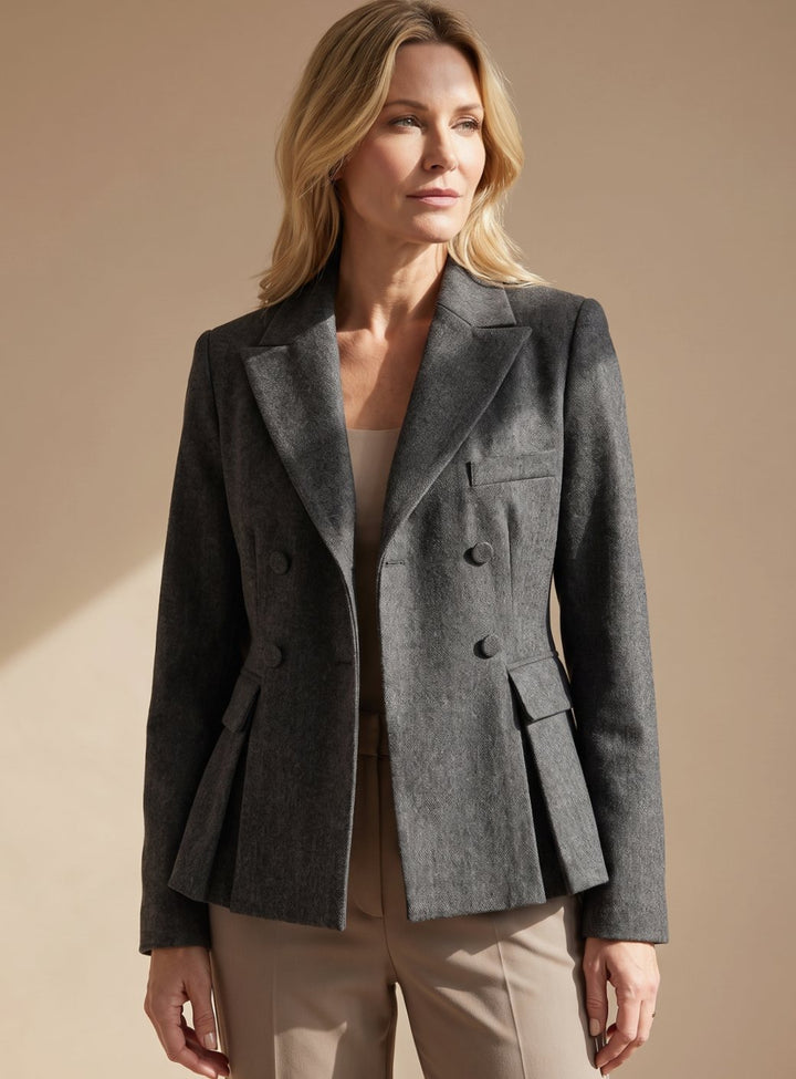 Eleanora | Tailored Double-Breasted Peplum Blazer
