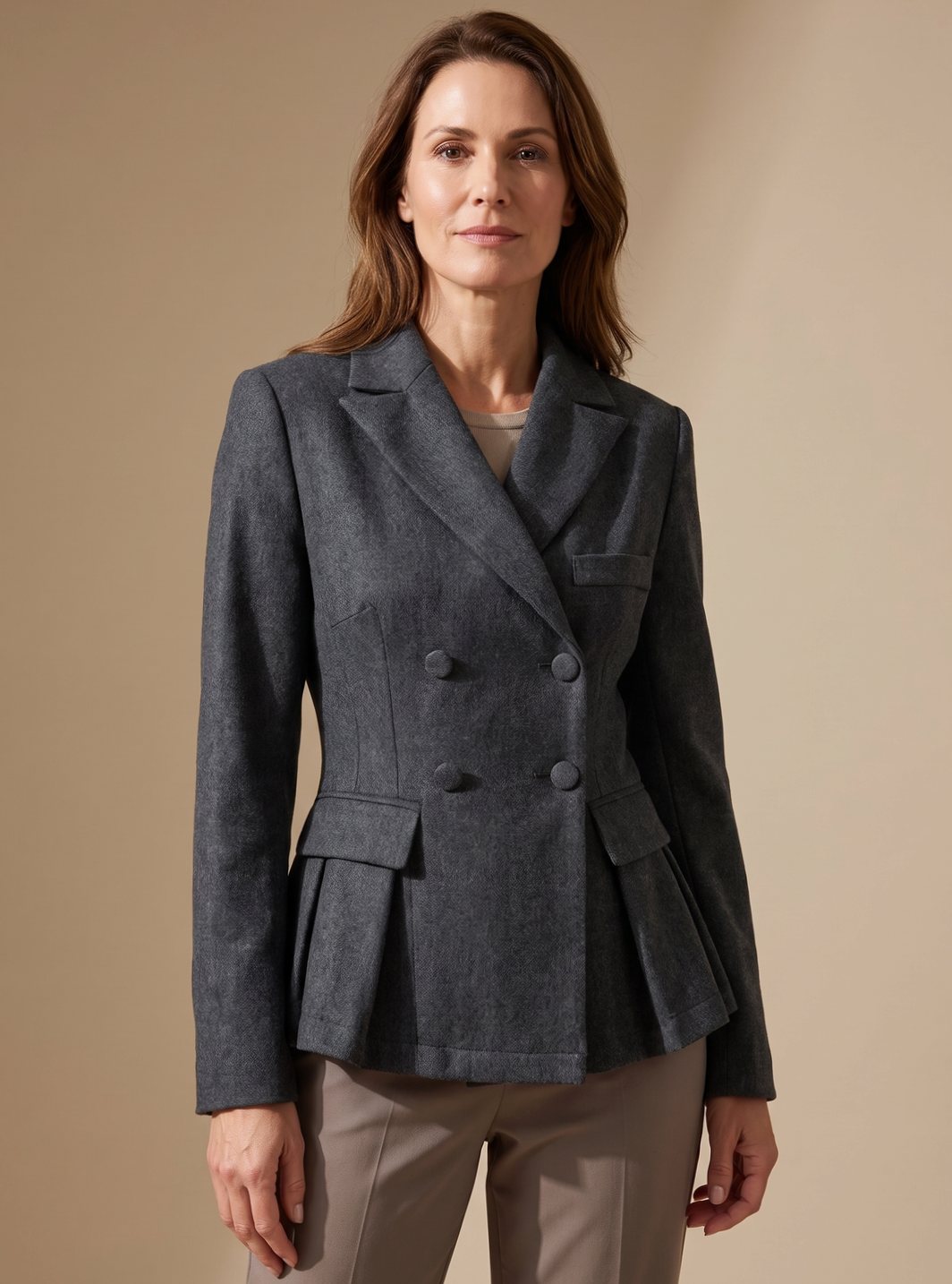 Eleanora | Tailored Double-Breasted Peplum Blazer