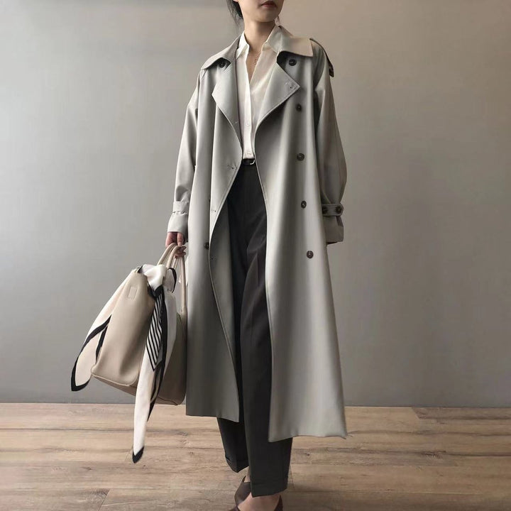 Cecilia | Double-Breasted Belted Long Trench Coat