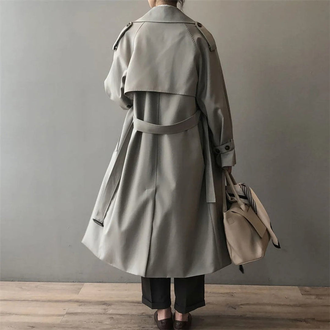 Cecilia | Double-Breasted Belted Long Trench Coat