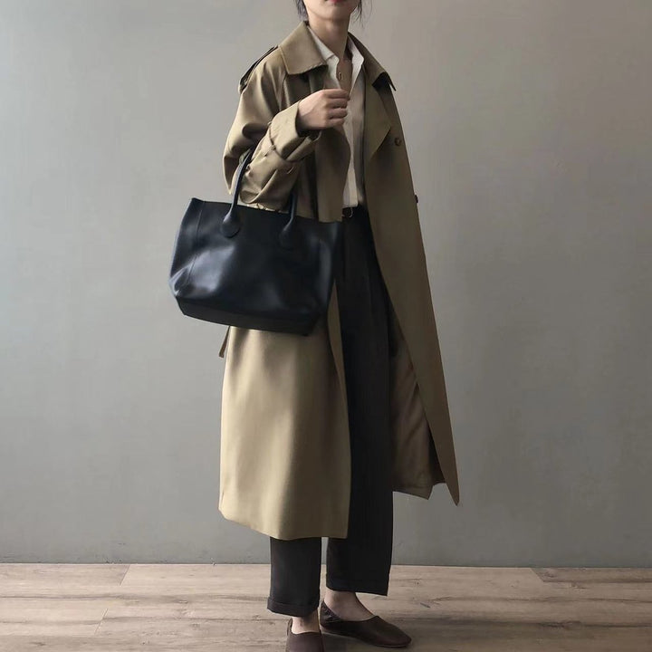 Cecilia | Double-Breasted Belted Long Trench Coat