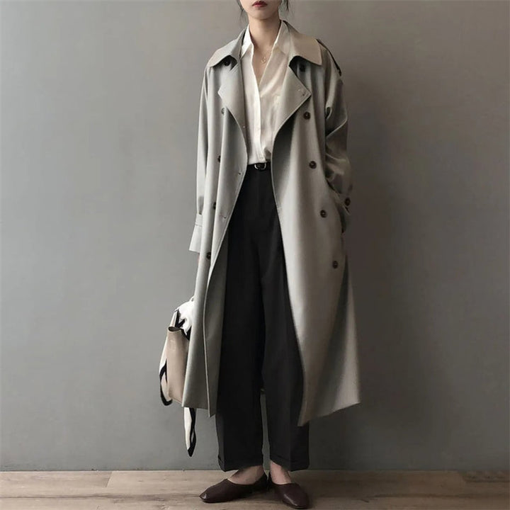 Iris | Double-Breasted Belted Long Trench Coat