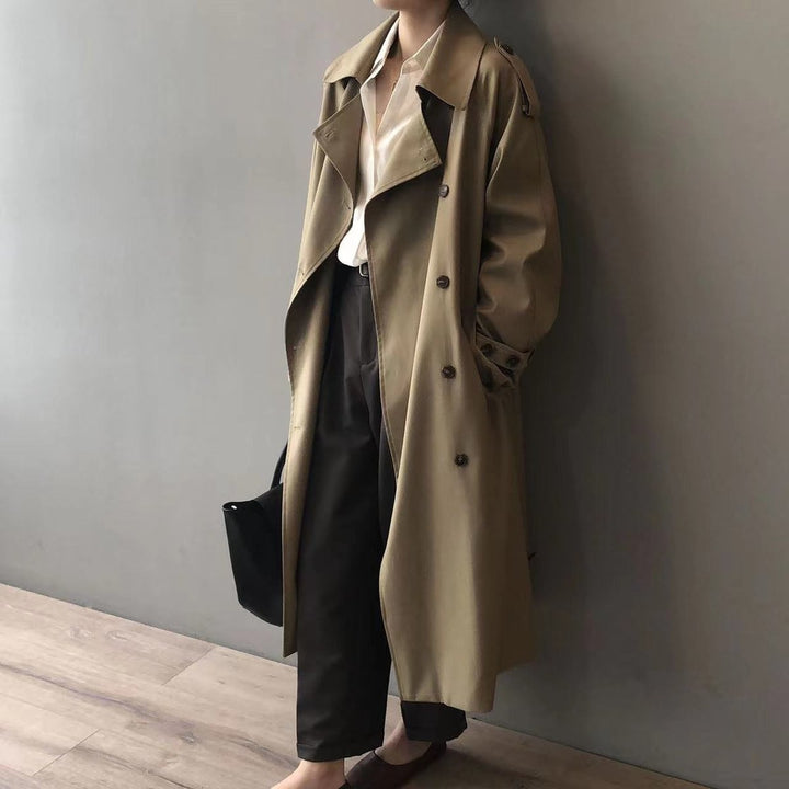 Cecilia | Double-Breasted Belted Long Trench Coat