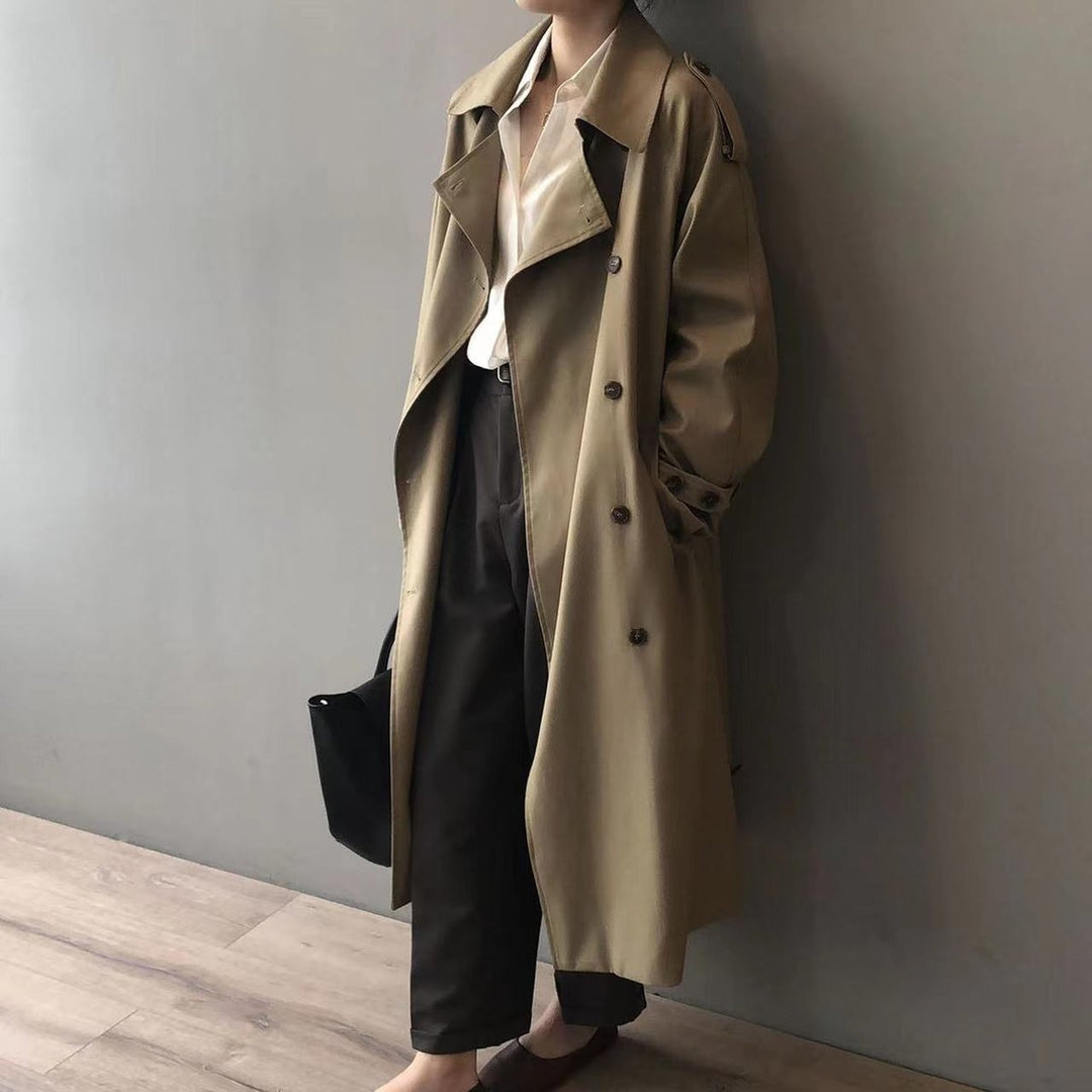 Iris | Double-Breasted Belted Long Trench Coat