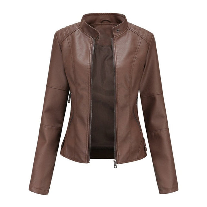 Emily | Refined Stand-Collar Moto Jacket