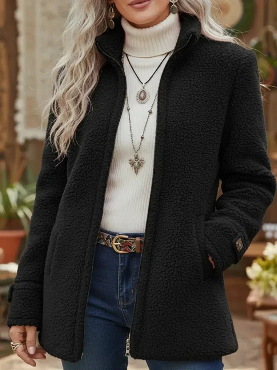 Cynthia | Cosy Stand-Collar Zip-Up Coat