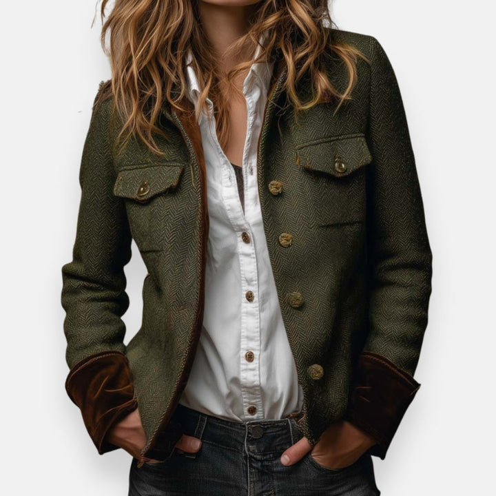 Florence | Military-Style Herringbone Jacket
