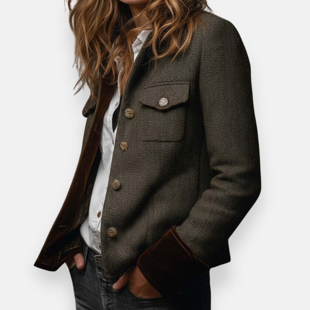 Florence | Military-Style Herringbone Jacket