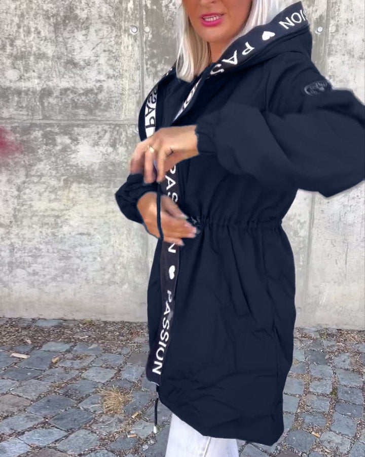 Corinne | Hooded Drawstring Midi Parka