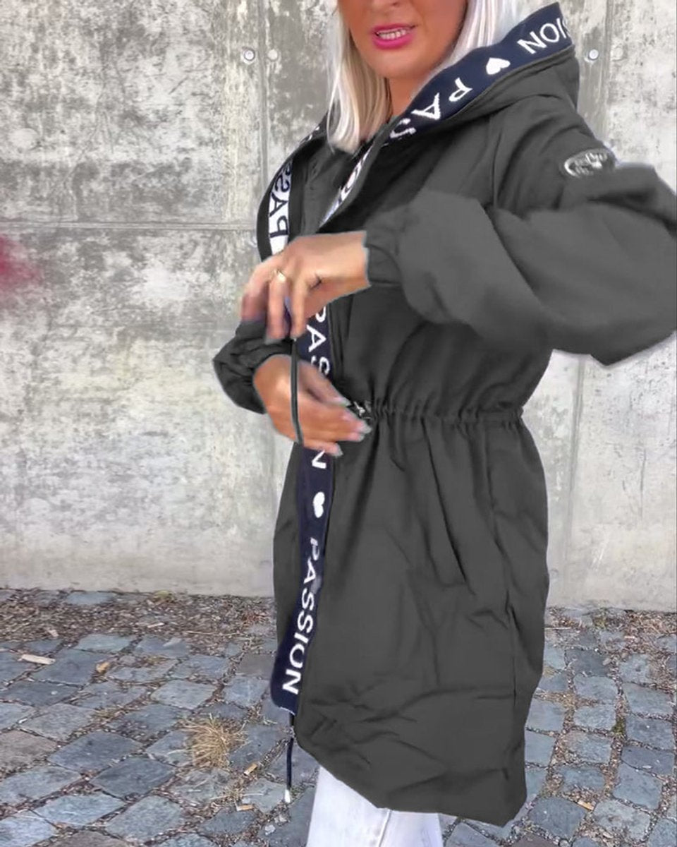 Juno | Hooded Drawstring Midi Parka