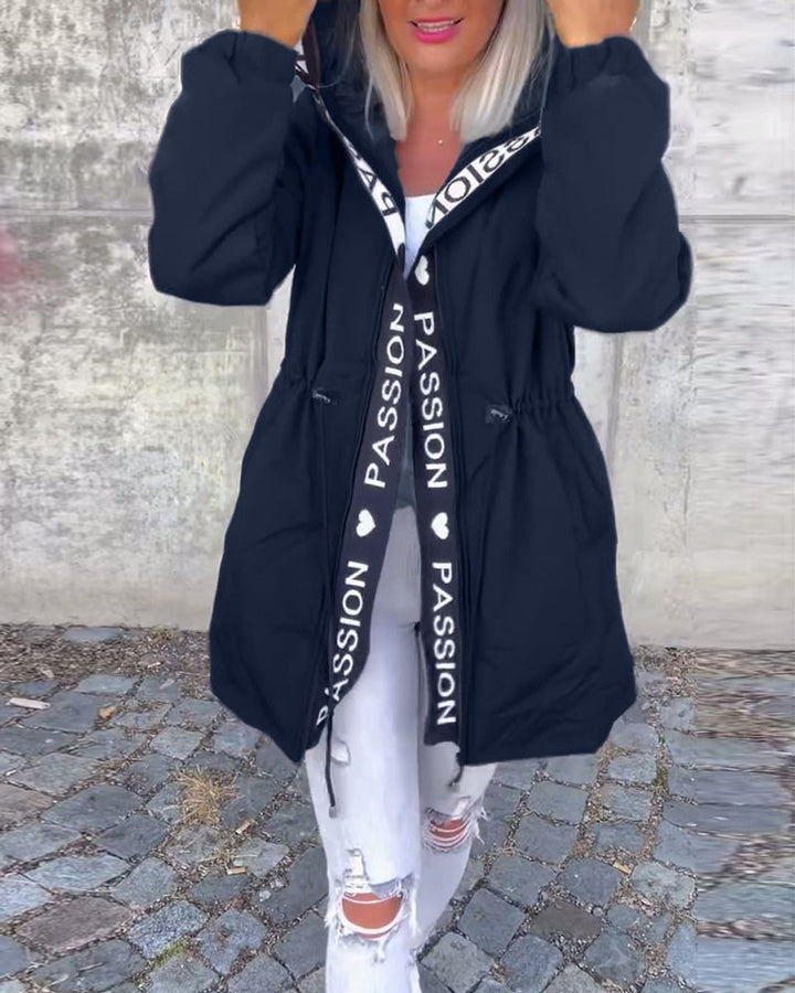 Corinne | Hooded Drawstring Midi Parka