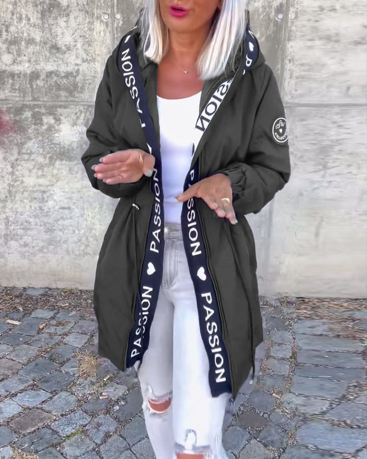 Corinne | Hooded Drawstring Midi Parka