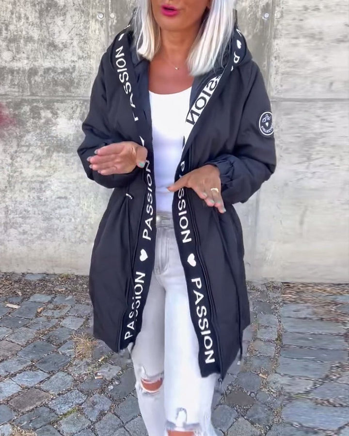 Corinne | Hooded Drawstring Midi Parka