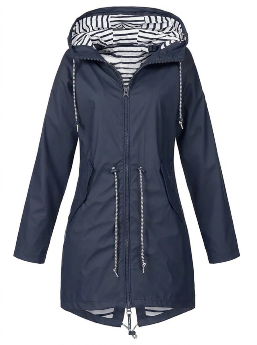 Cordelia | Hooded Drawstring Waterproof Raincoat