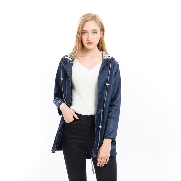 Cordelia | Hooded Drawstring Waterproof Raincoat