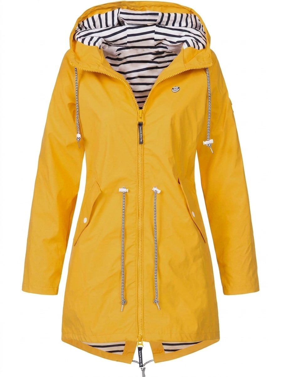 Cordelia | Hooded Drawstring Waterproof Raincoat