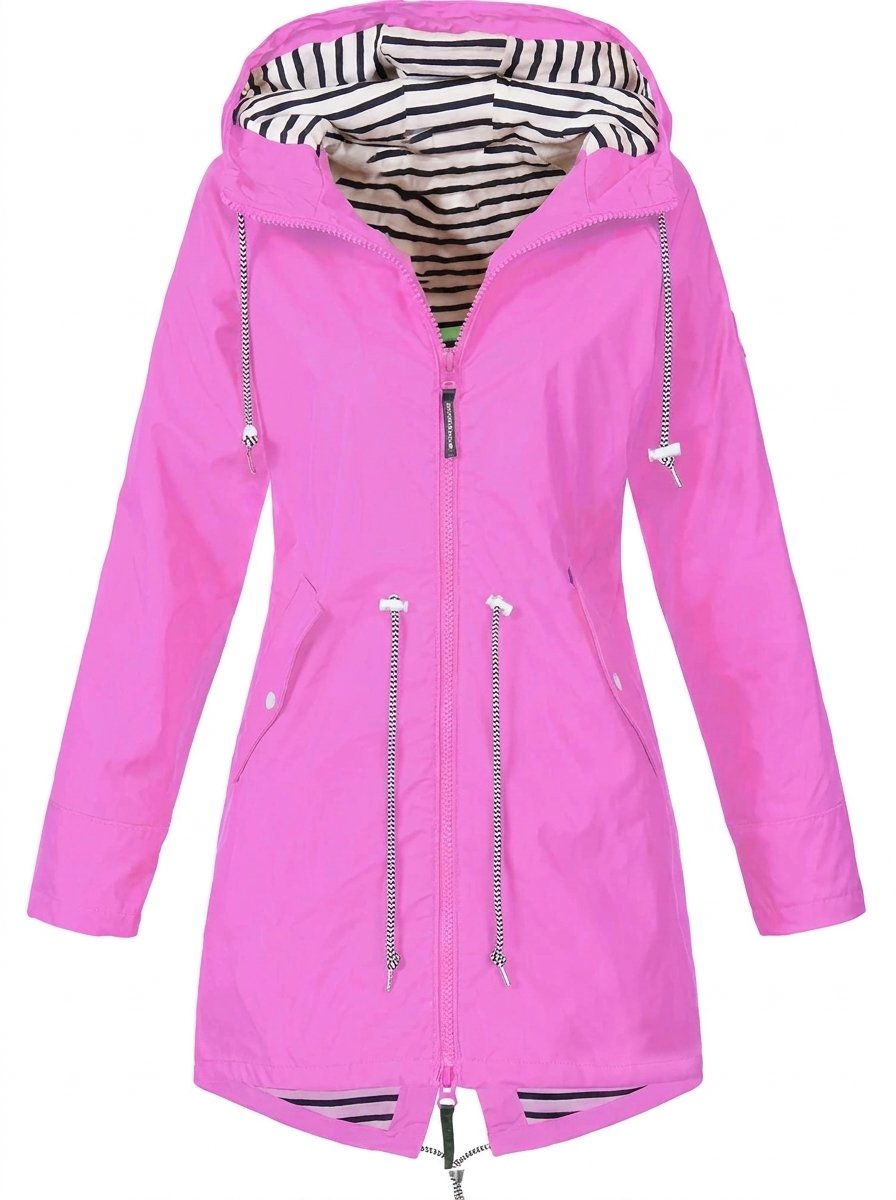 Cordelia | Hooded Drawstring Waterproof Raincoat