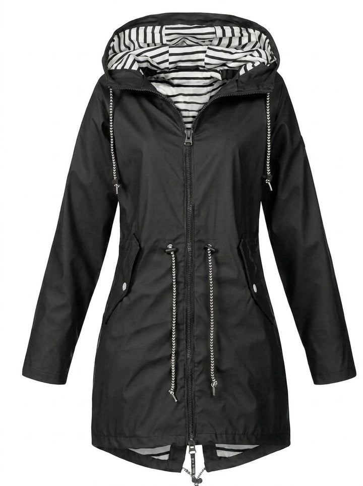 Cordelia | Hooded Drawstring Waterproof Raincoat