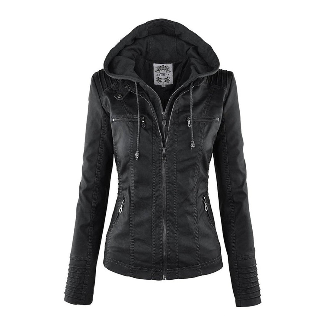 Harlow | Hooded Moto Jacket with Removable Hood