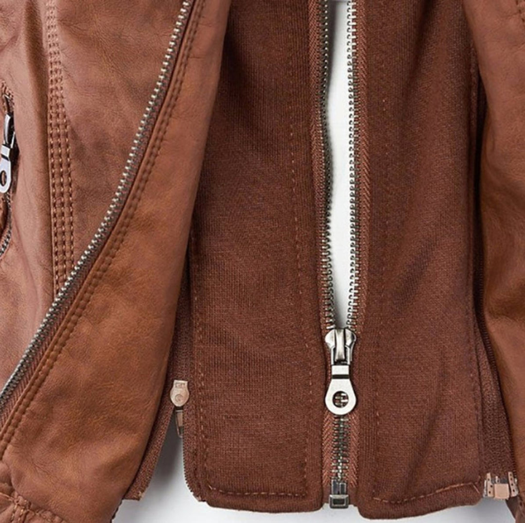 Diana | Hooded Zip-Up Moto Jacket
