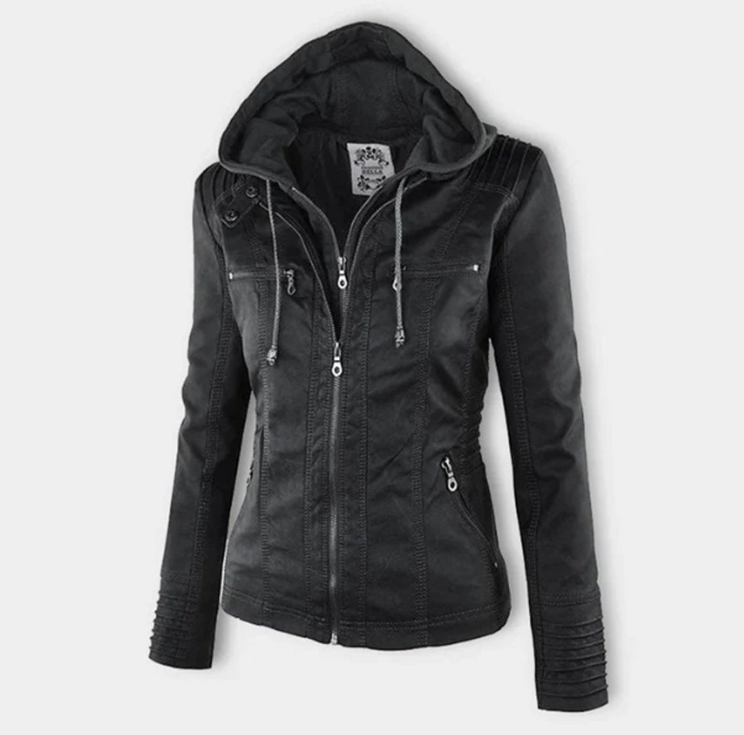 Diana | Hooded Zip-Up Moto Jacket