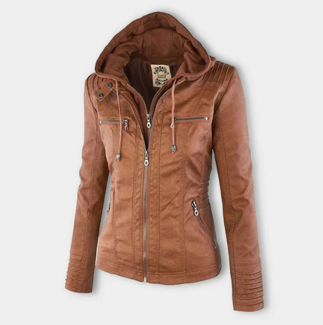 Diana | Hooded Zip-Up Moto Jacket