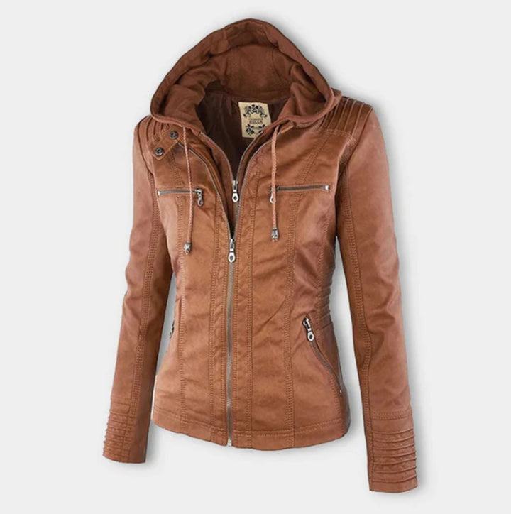 Diana | Hooded Zip-Up Moto Jacket
