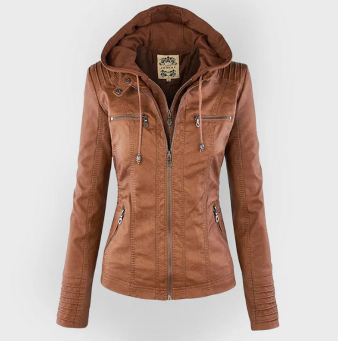 Diana | Hooded Zip-Up Moto Jacket