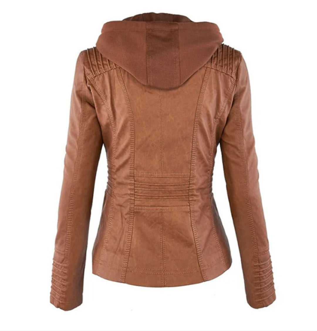 Diana | Hooded Zip-Up Moto Jacket