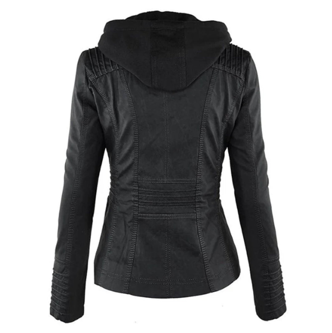 Diana | Hooded Zip-Up Moto Jacket