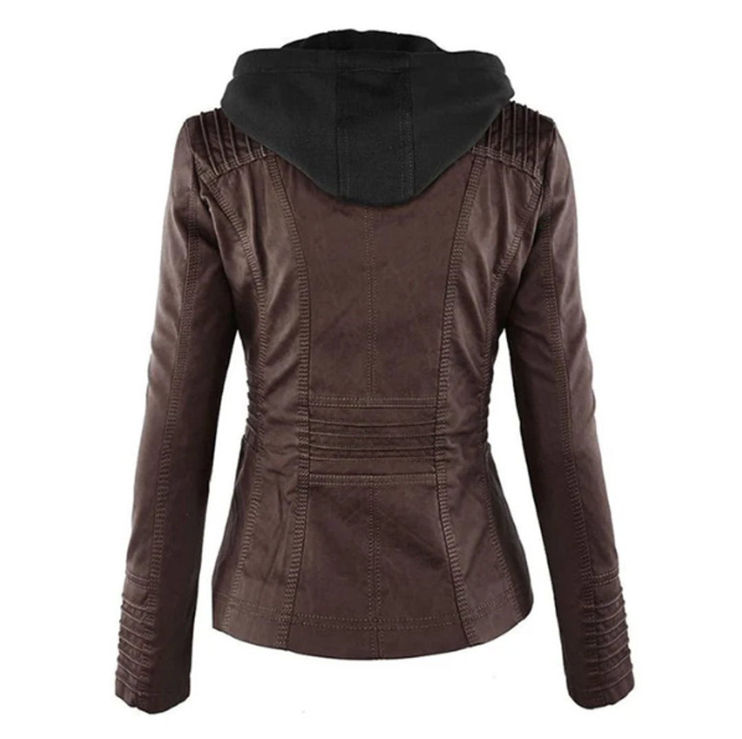 Diana | Hooded Zip-Up Moto Jacket