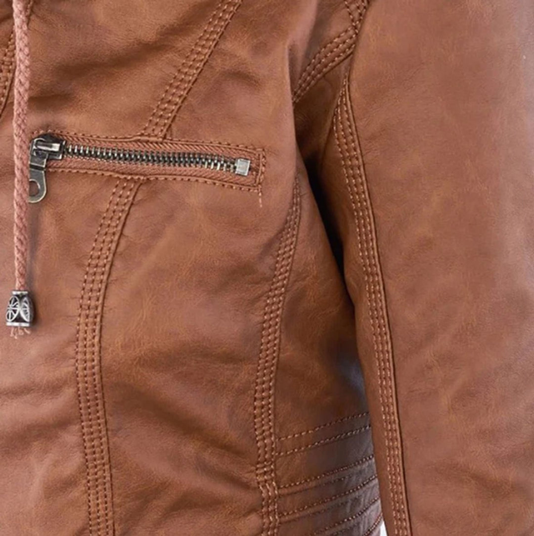 Diana | Hooded Zip-Up Moto Jacket