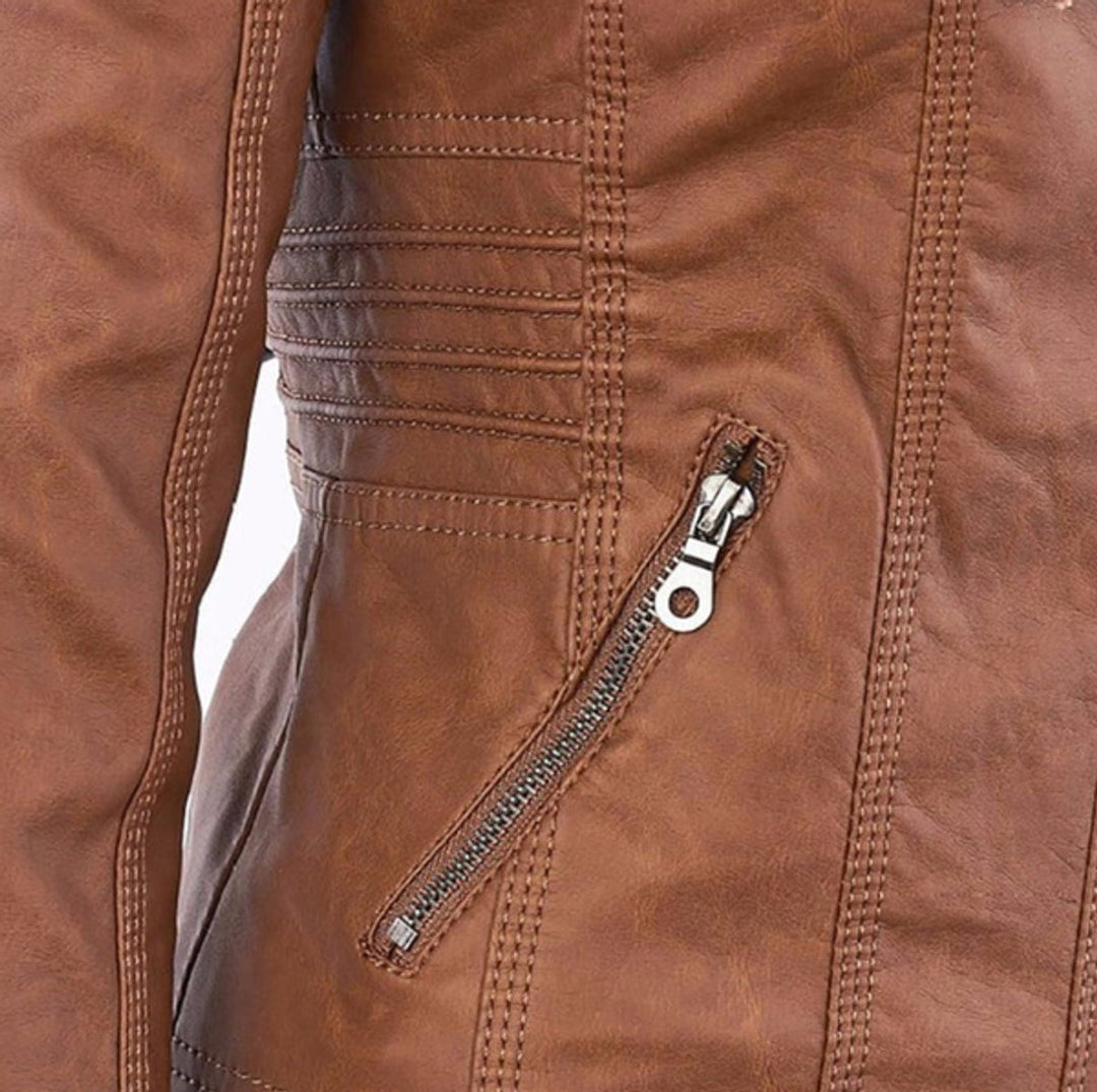 Diana | Hooded Zip-Up Moto Jacket