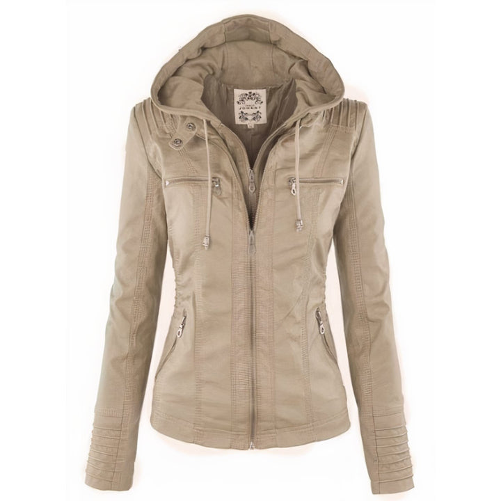 Ivy | Hooded Moto Jacket with Removable Hood