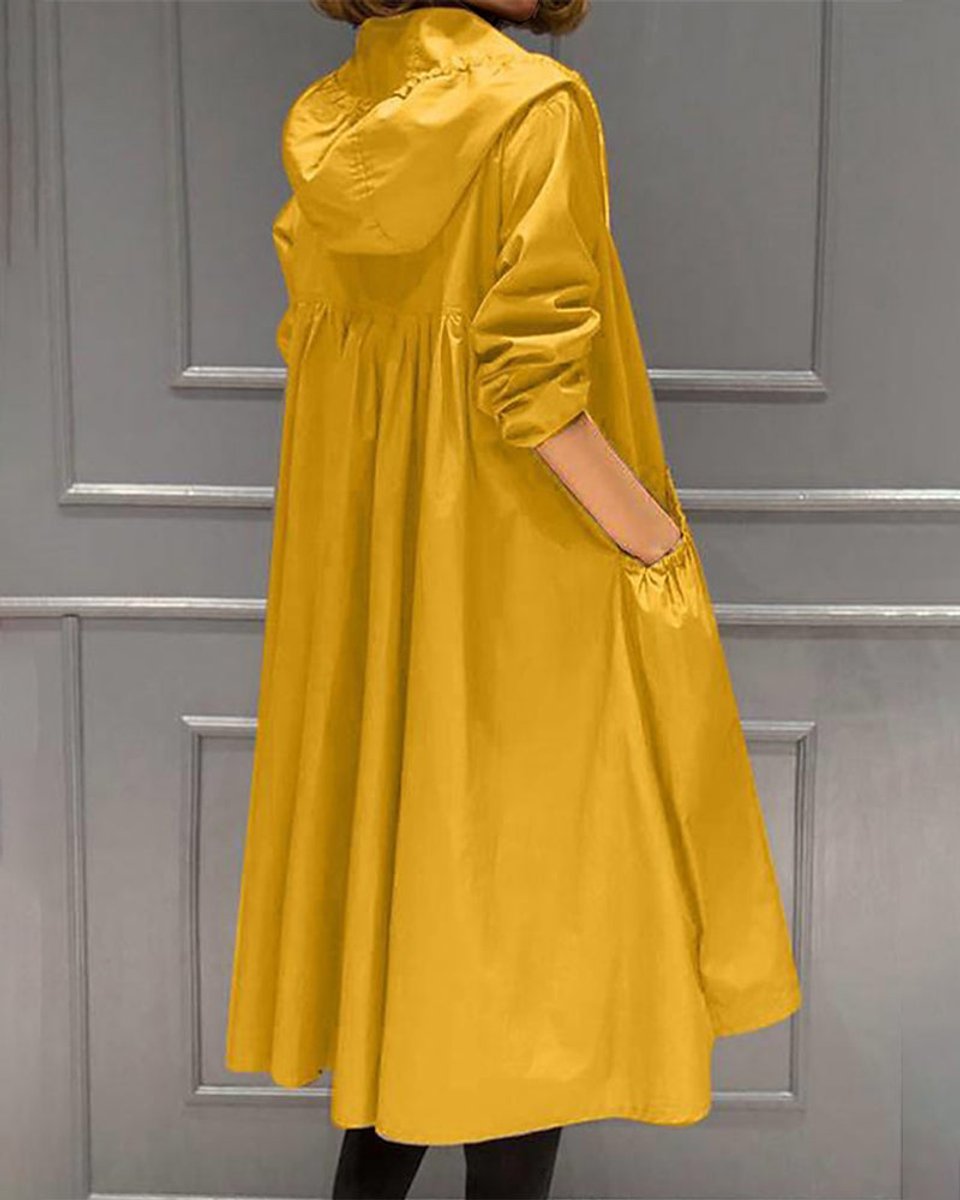 Sandra | Hooded Longline Zip-Up Coat